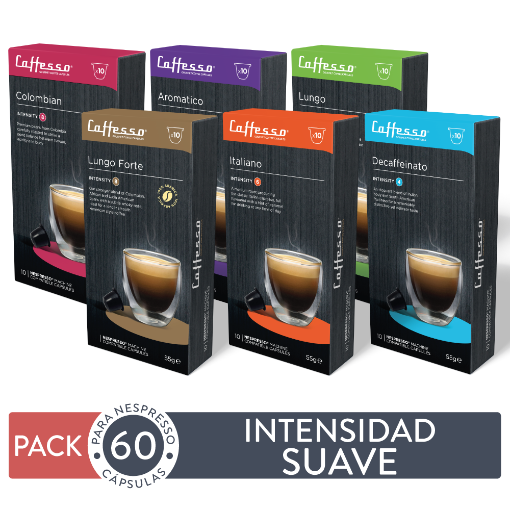 Pack 60 cápsulas Intensidad Suave Caffesso - Para Nespresso-0