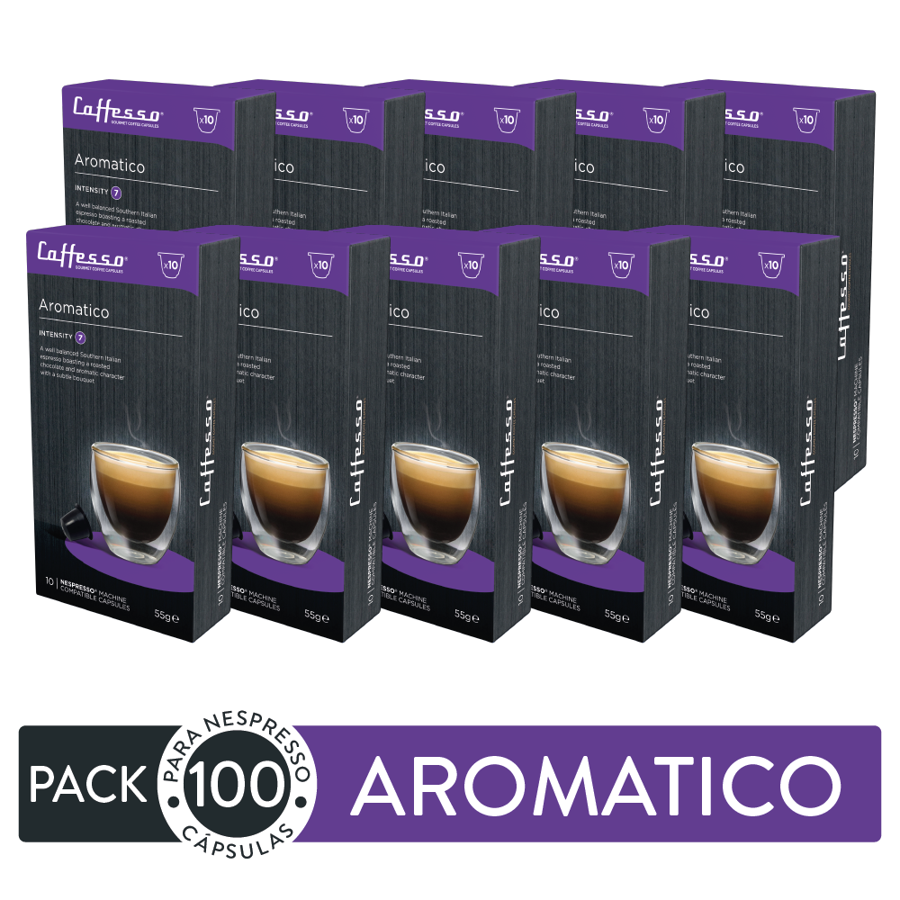 Pack 100 cápsulas Caffesso Aromatico Para Nespresso-0
