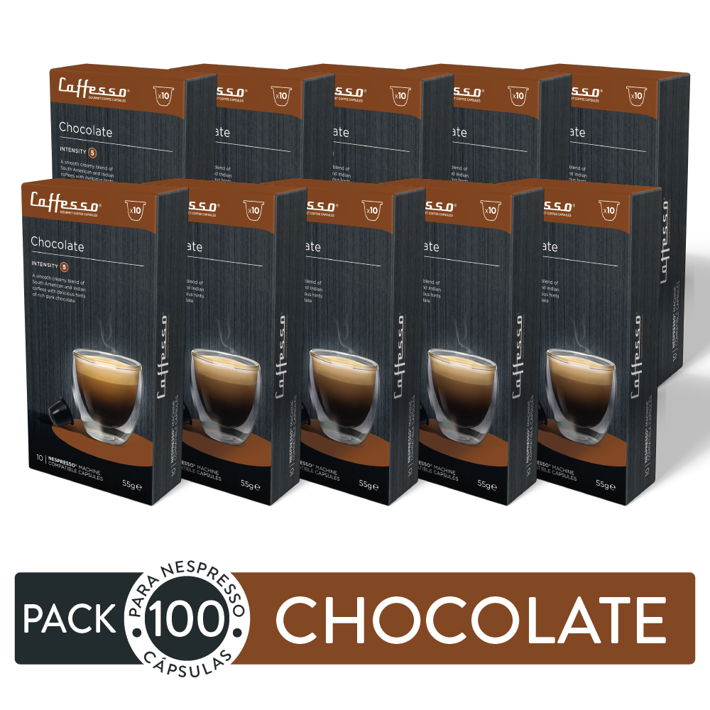 Pack 100 cápsulas Caffesso Chocolate Para Nespresso-0