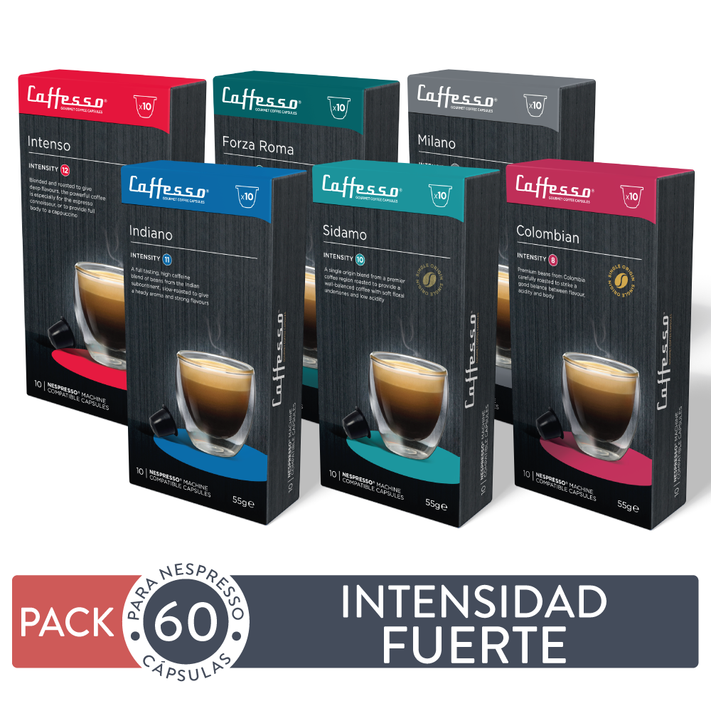 Pack 60 cápsulas Intensidad Fuerte Caffesso - Para Nespresso-0