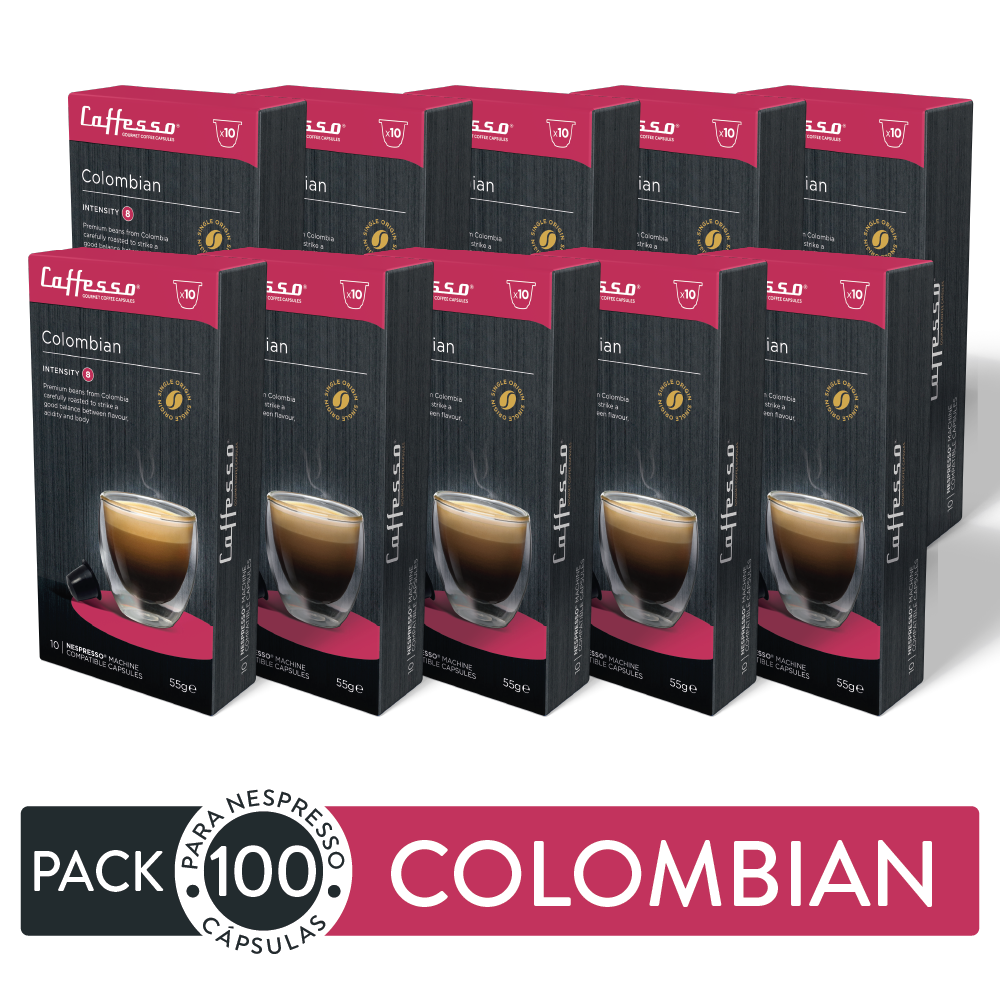 Pack 100 cápsulas Caffesso Colombian Para Nespresso-0