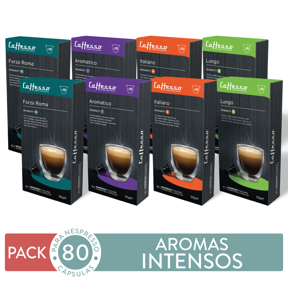 Pack 80 cápsulas Aromas Intensos Caffesso - Para Nespresso-0