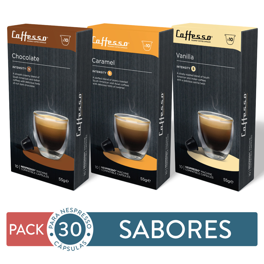 Pack 30 cápsulas Caffesso Sabores Para Nespresso-0