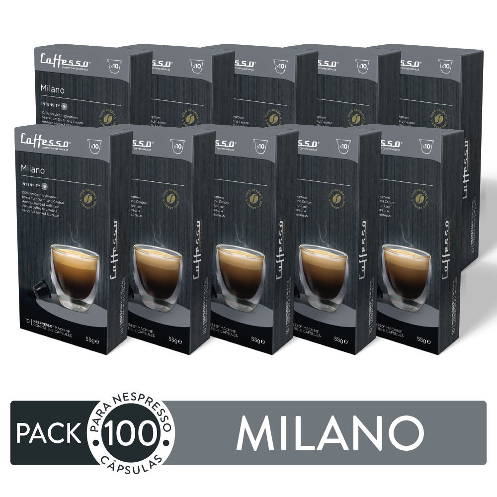 Pack 100 Cápsulas Caffesso Milano Para Nespresso -0