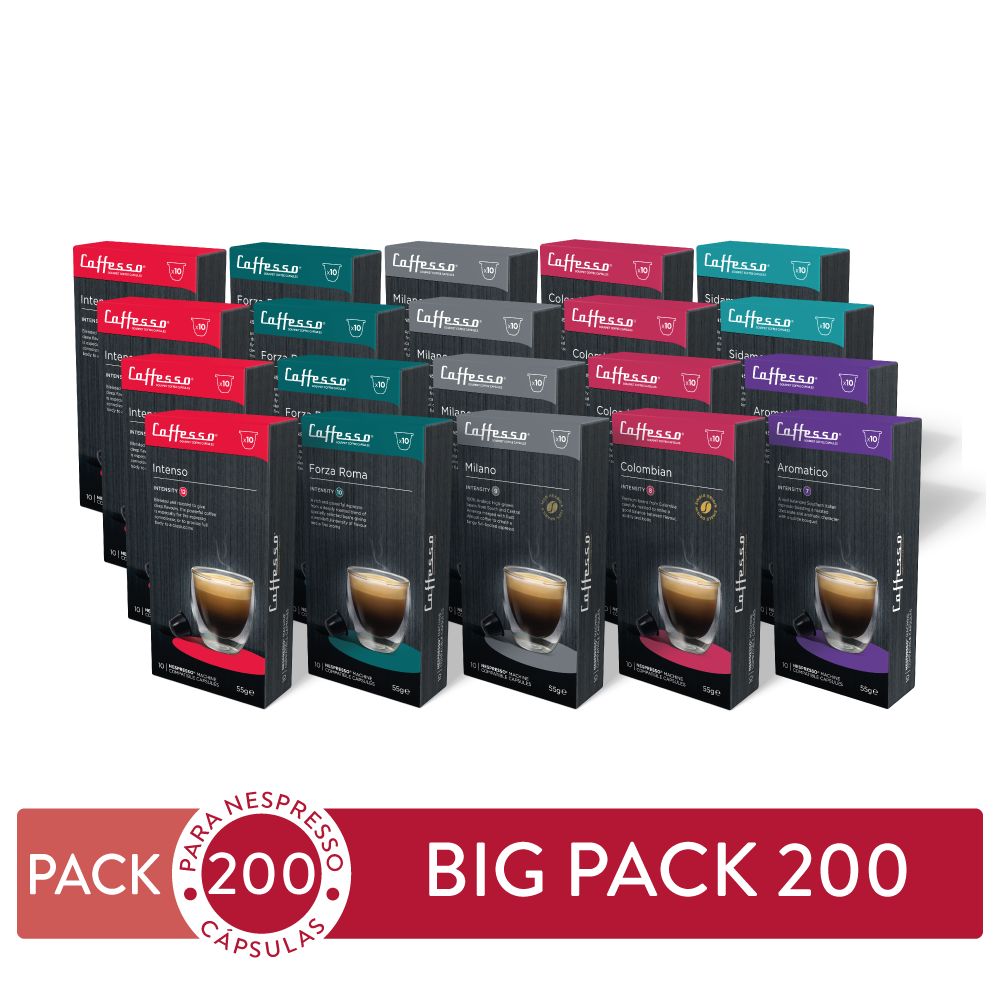 Pack 200 cápsulas de Café Caffesso Para Nespresso-0