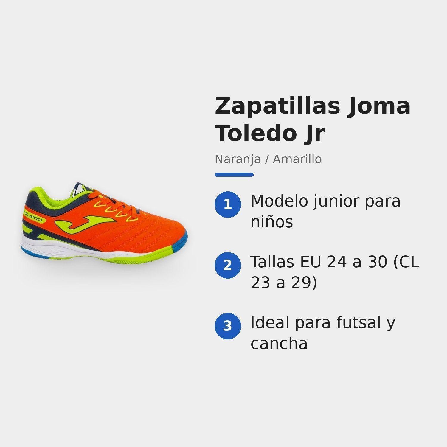 Zapatilla Baby Fútbol Futsal Joma Toledo Junior Niño Naranja Amarillo-2