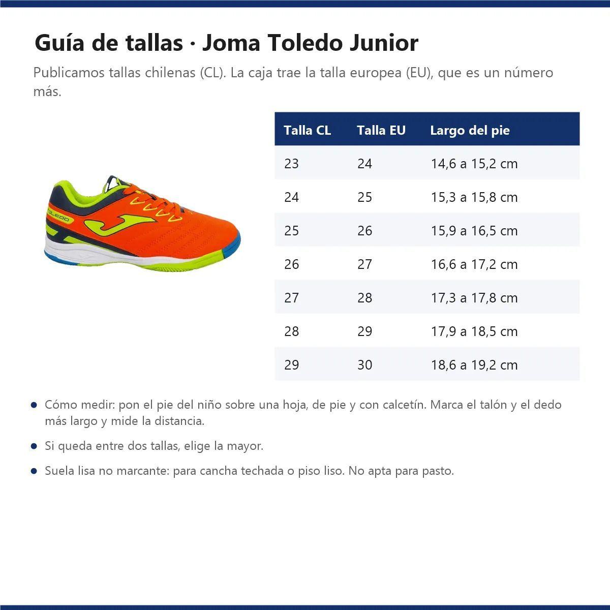 Zapatilla Baby Fútbol Futsal Joma Toledo Junior Niño Naranja Amarillo-5