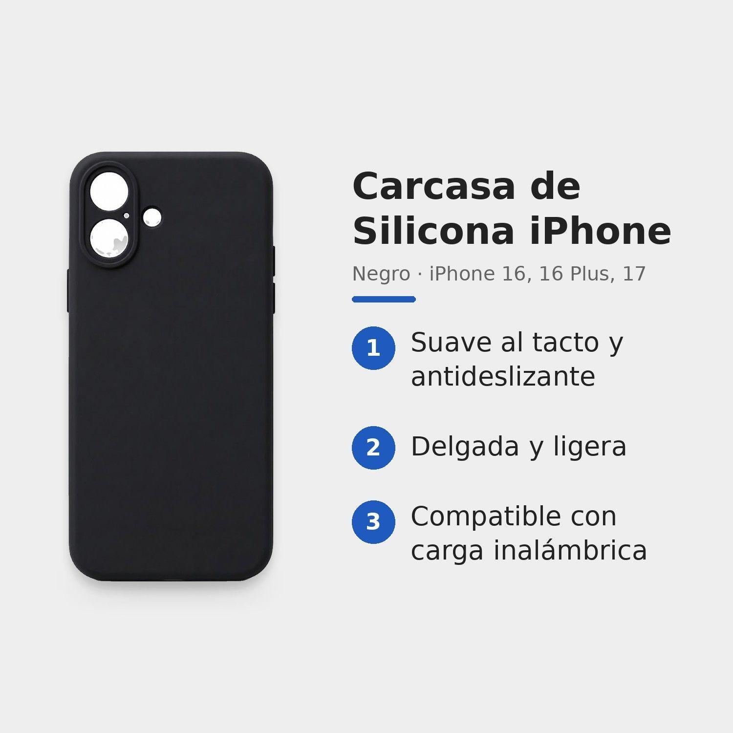 Carcasa de Silicona para iPhone 17 con Interior de Microfibra-2