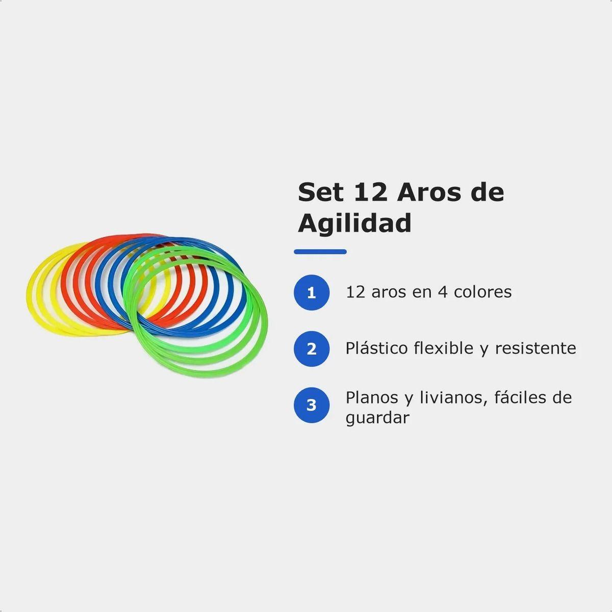 Set 12 Aros de Agilidad para Entrenamiento de Fútbol Multicolor-2