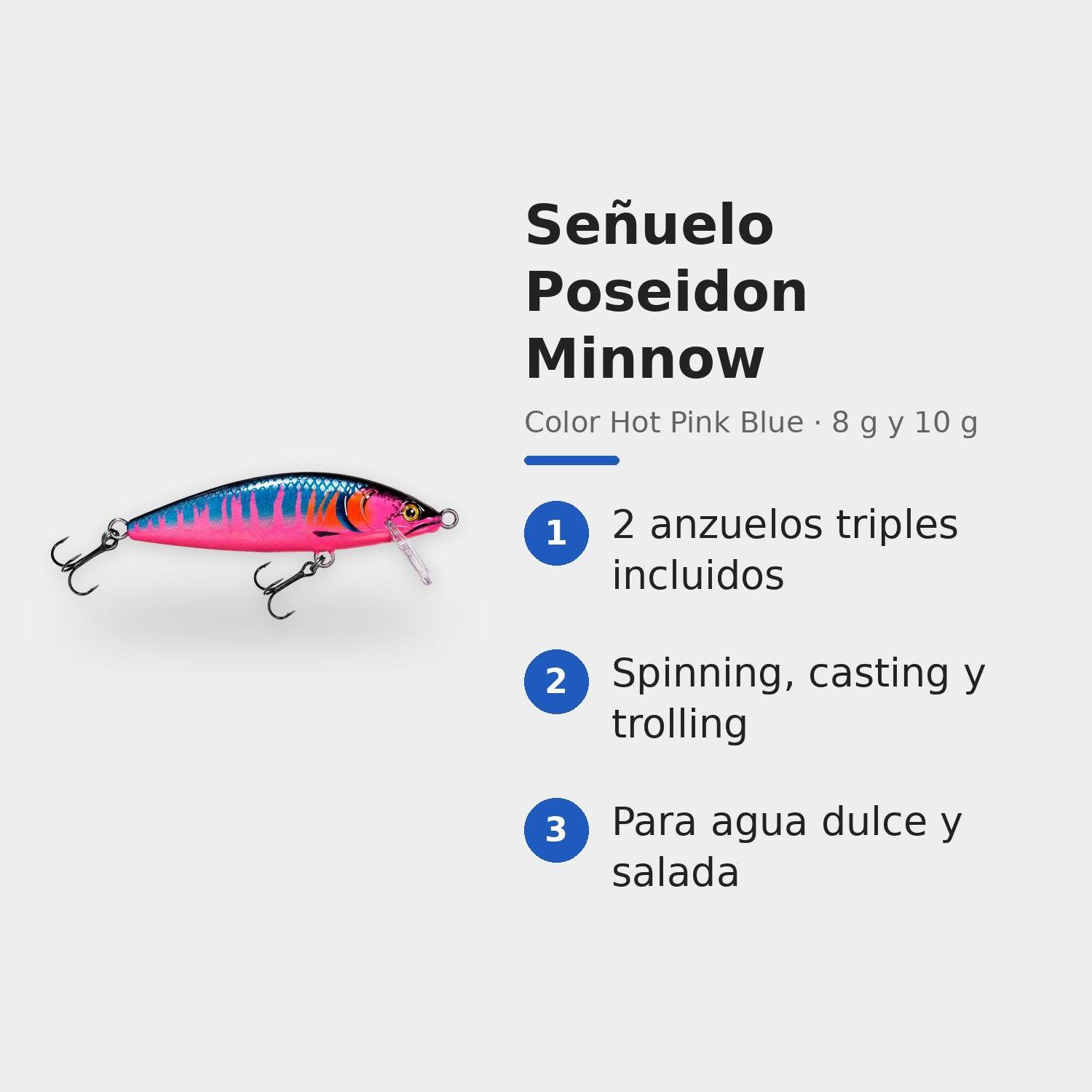 Señuelo Poseidon Minnow 10 g para Trucha y Salmón 2 Anzuelos Triples-2