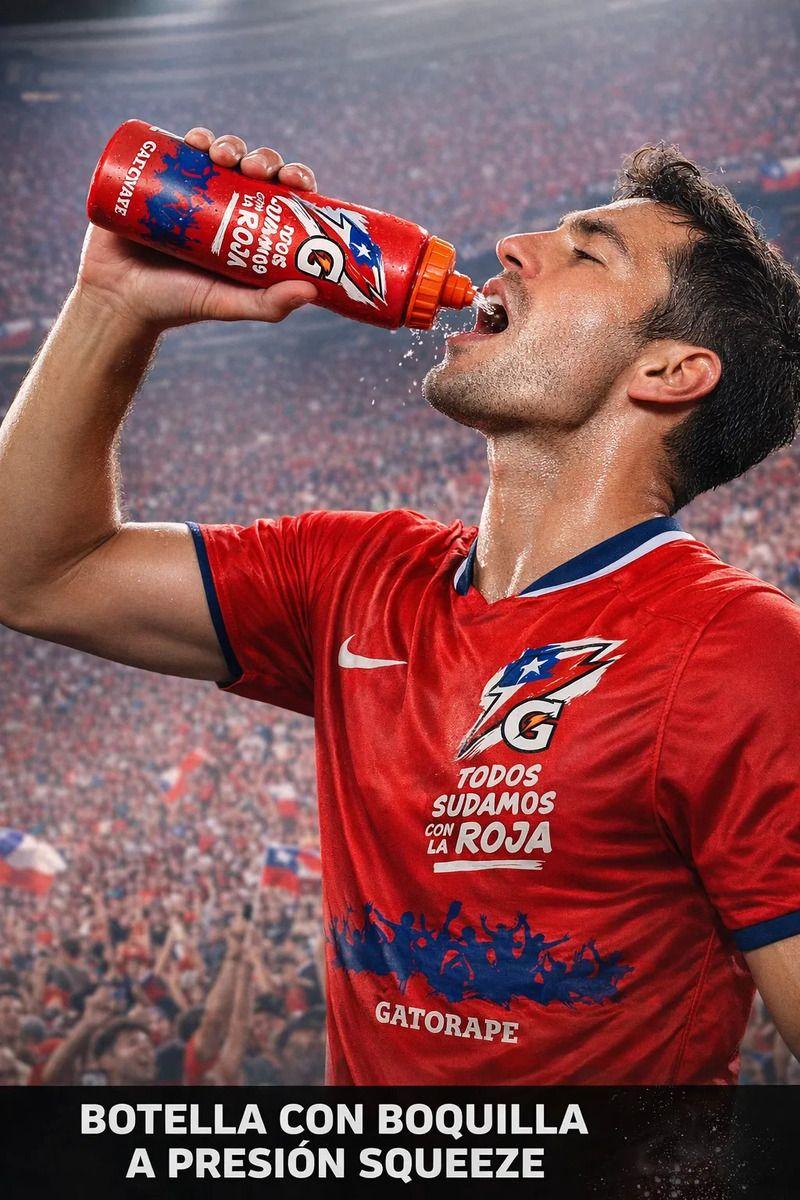 Pack 2 Botellas Deportivas Gatorade Selección Chilena 947 ml Squeeze Libre de BPA-2