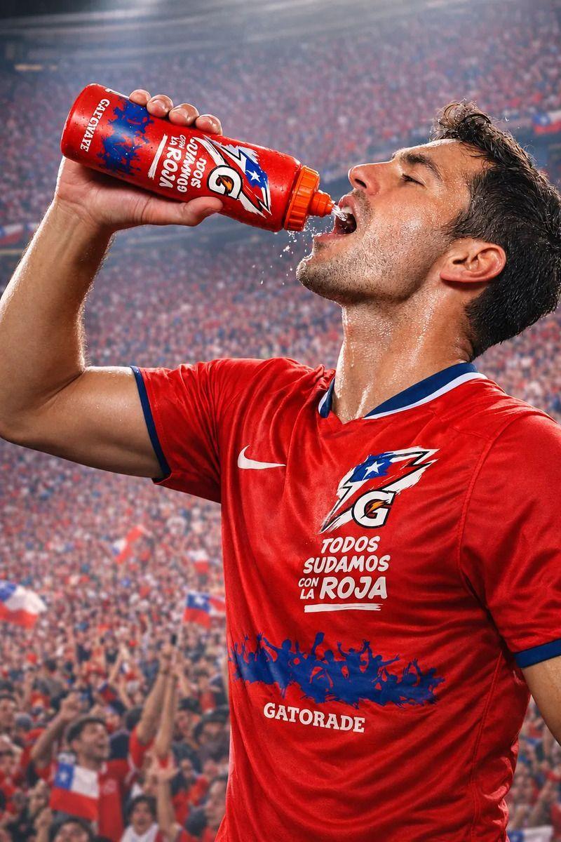Pack 2 Botellas Caramañola Gatorade Selección Chilena 947 ml Squeeze Libre de BPA-1