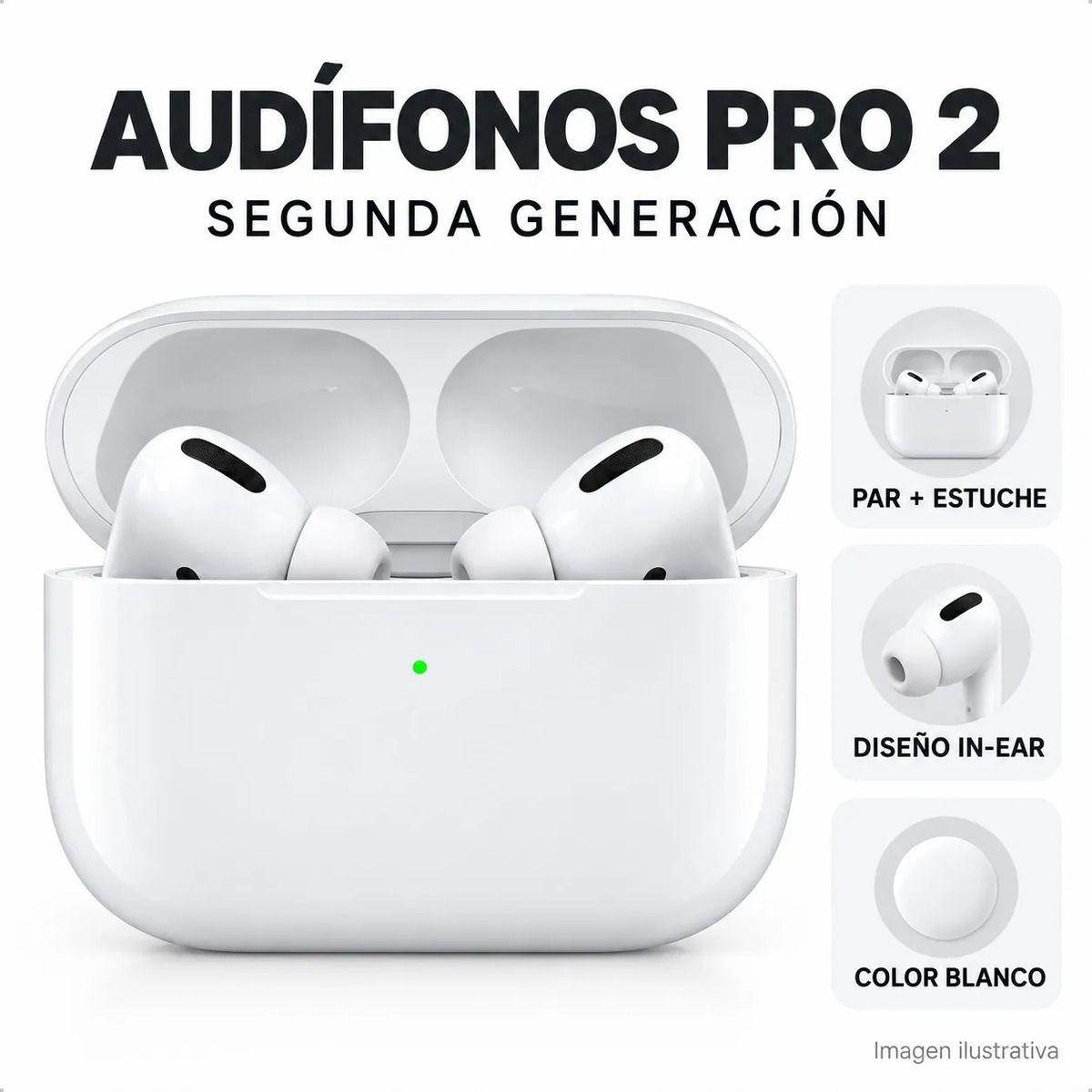 Audífonos Inalámbricos Pro 2 Segunda Generación Blancos con Estuche-2