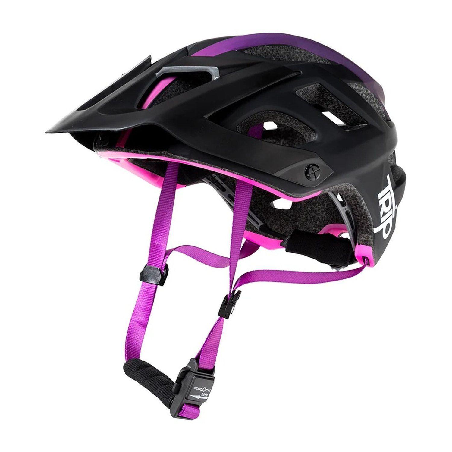 Casco de Ciclismo MTB Trip Enduro Purple Negro Fucsia Cierre Magnético Fidlock EN1078-0