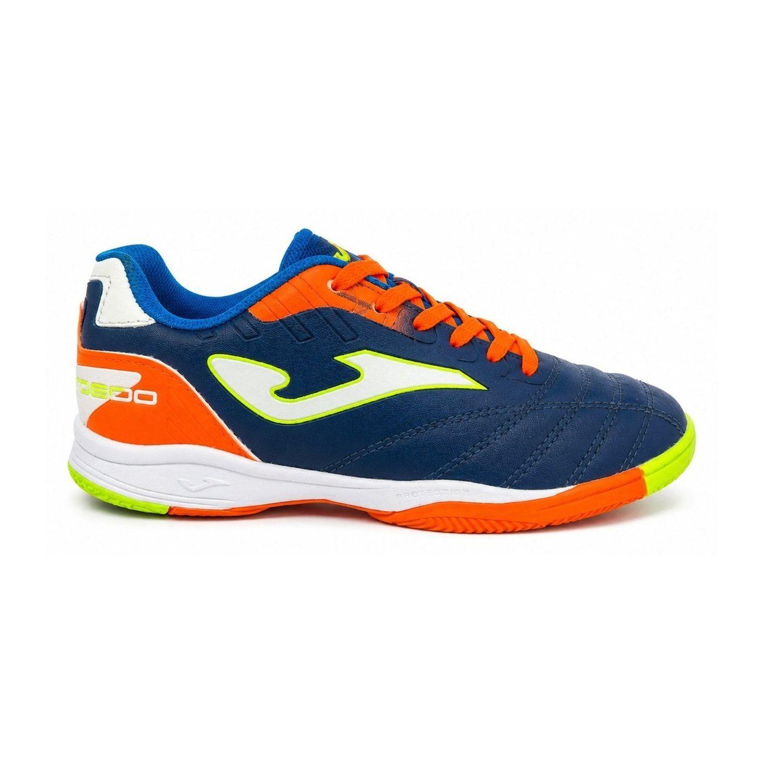 Zapatilla Joma Toledo Junior Niño Azul Marino Naranja Fútbol Sala Indoor Suela No Marcante-0