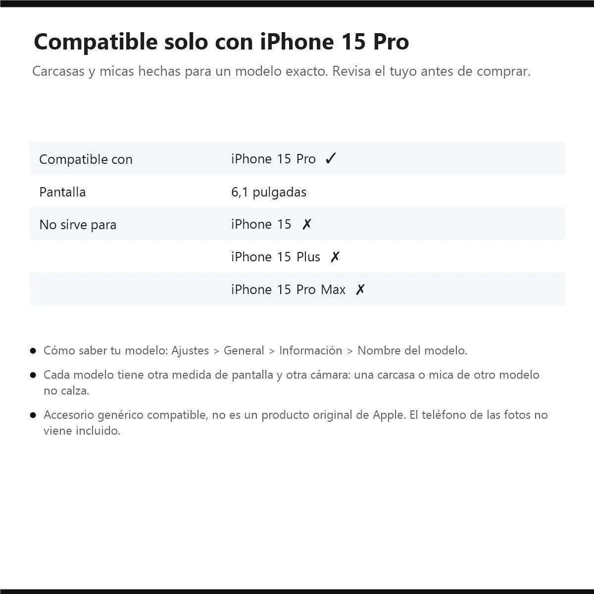 Kit Carcasa Silicona Negra + 3 Micas Compatible con iPhone 15 Pro ...