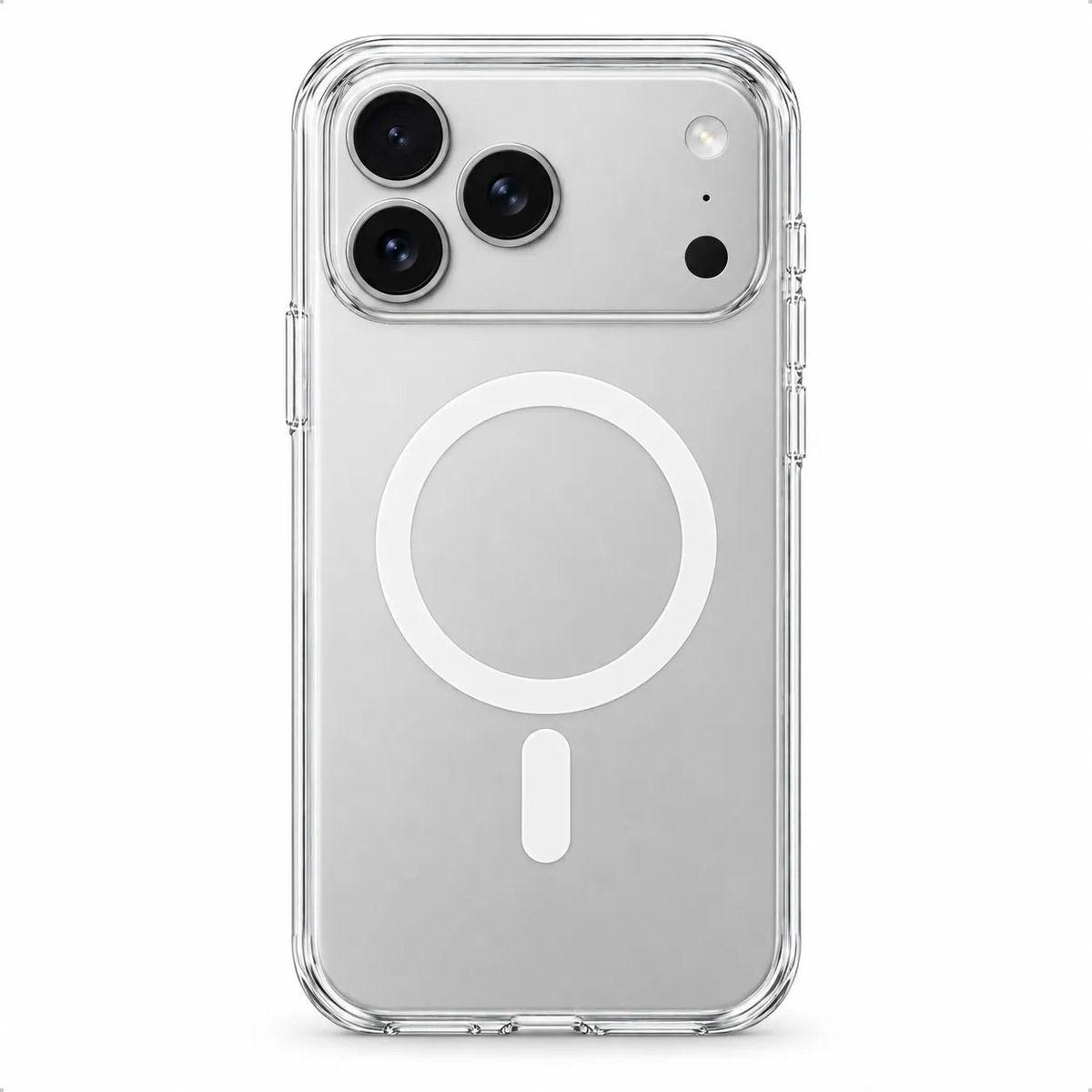 Carcasa Transparente Antigolpes para iPhone 17 Pro con Anillo Magnético y Carga Inalámbrica-0