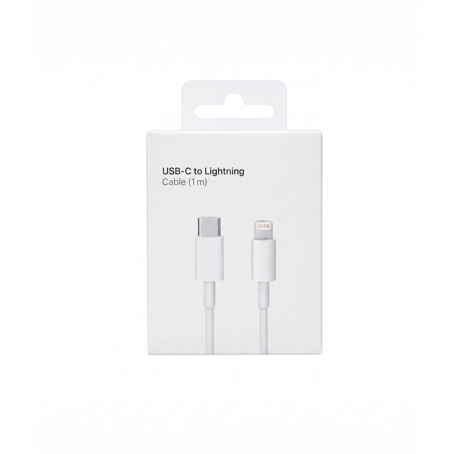 Cable USB-C a Lightning 1 m Carga Rápida 35W Compatible con iPhone Blanco-0