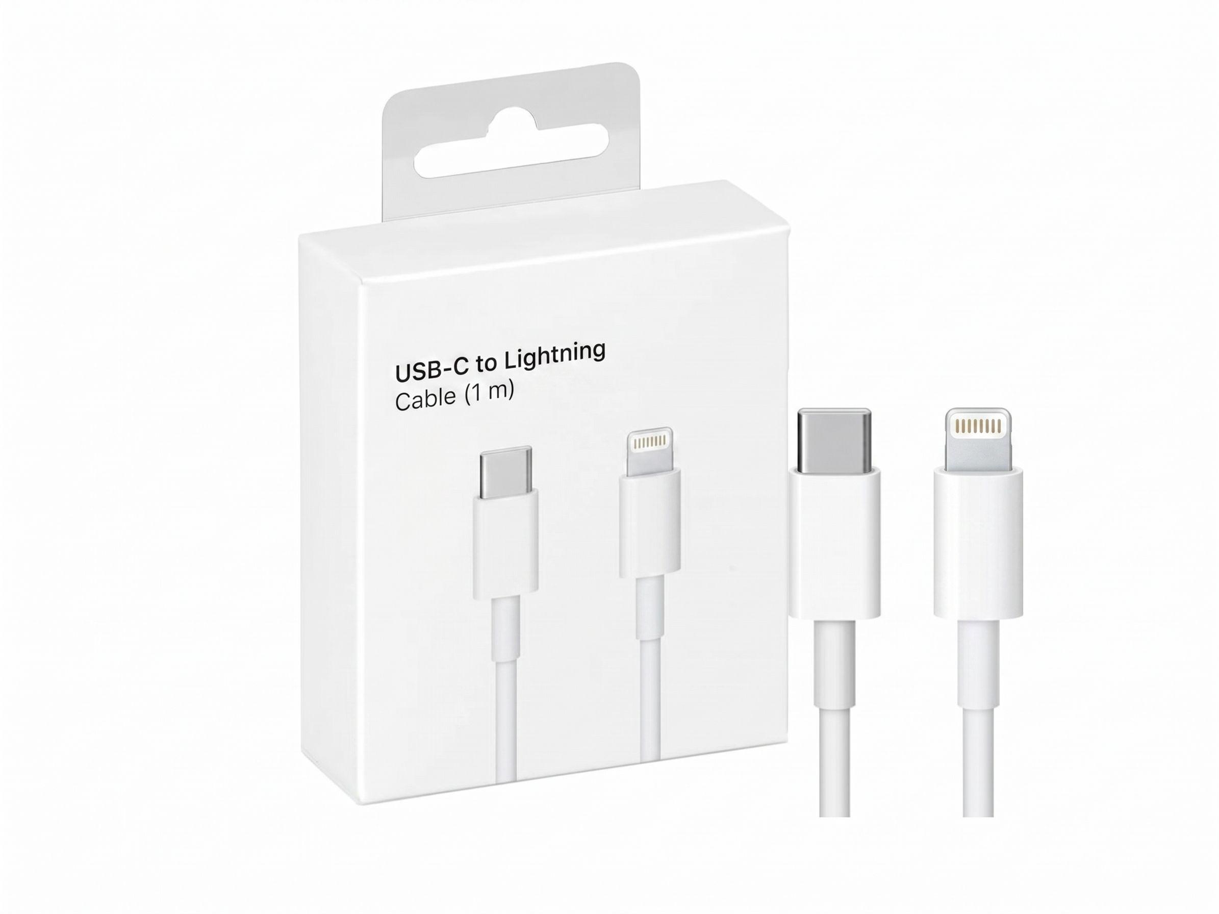 Cable USB-C a Lightning 1 m Carga Rápida 35W Compatible con iPhone Blanco-2
