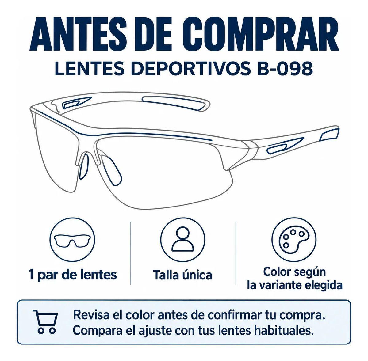 Lentes Ciclismo Running Deportivos B-098 UV400 Marco TR90 Unisex-2