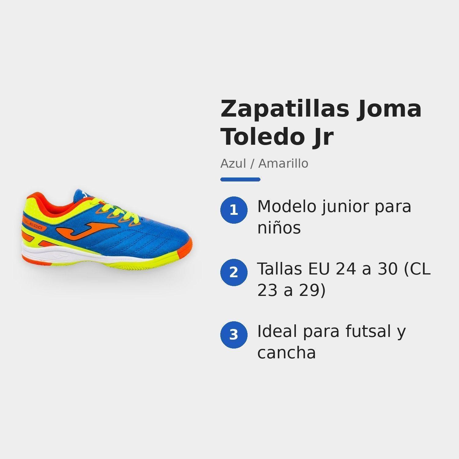 Zapatilla Baby Fútbol Futsal Joma Toledo Junior Niño Azul Amarillo-2