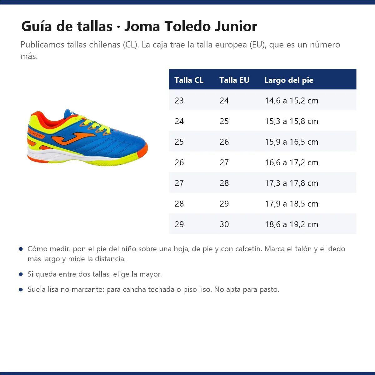 Zapatilla Baby Fútbol Futsal Joma Toledo Junior Niño Azul Amarillo-5