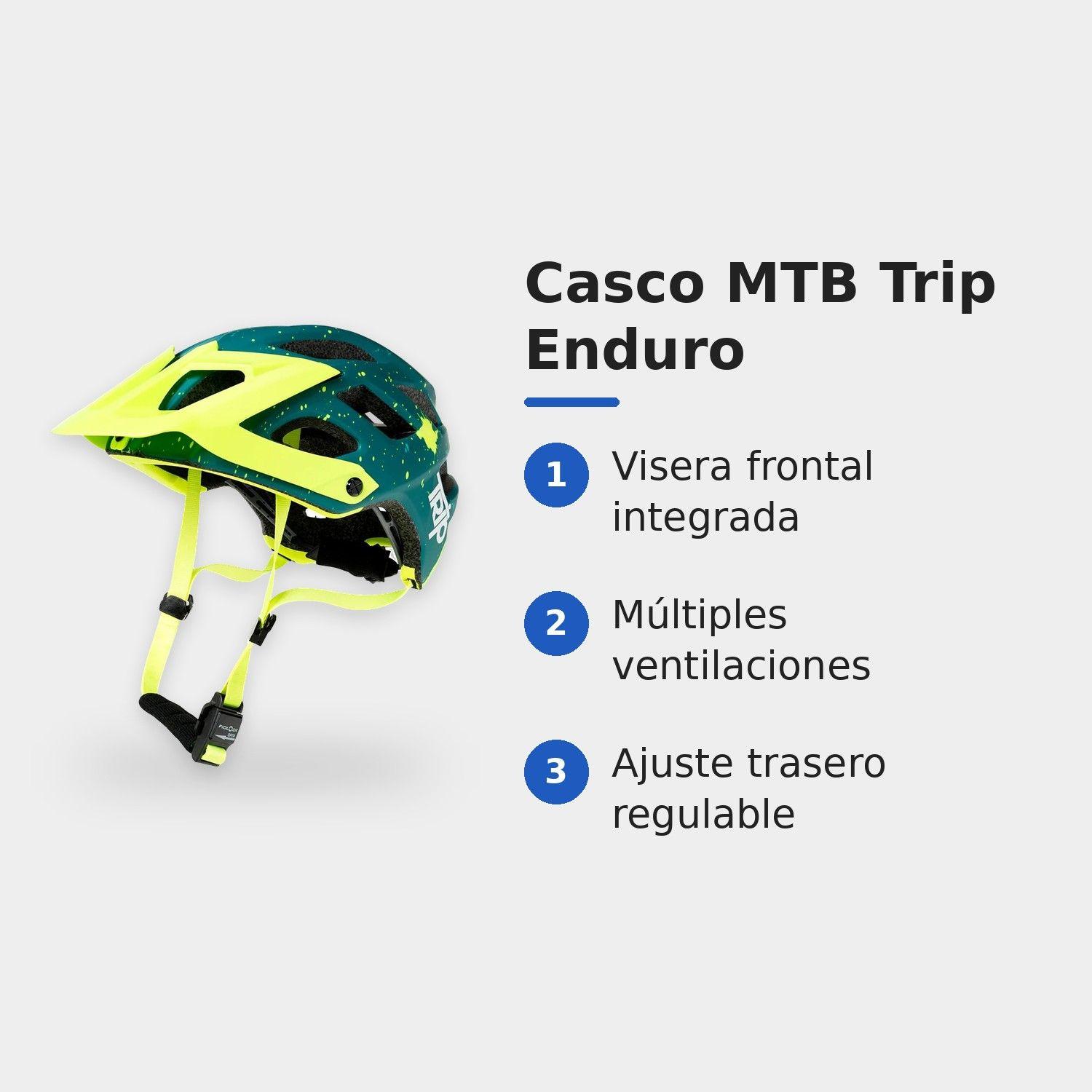 Casco de Ciclismo MTB Trip Enduro Verde Amarillo Flúor Cierre Magnético Fidlock EN1078-3