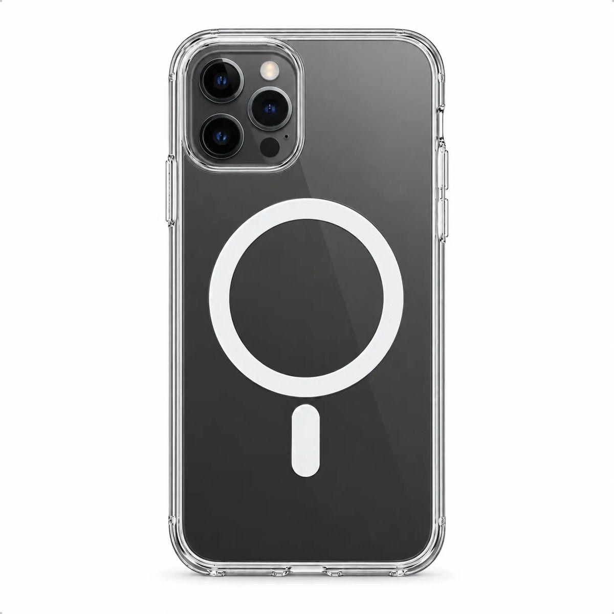 Carcasa Transparente Antigolpes para iPhone 12 Pro Max con Anillo Magnético y Carga Inalámbrica-0