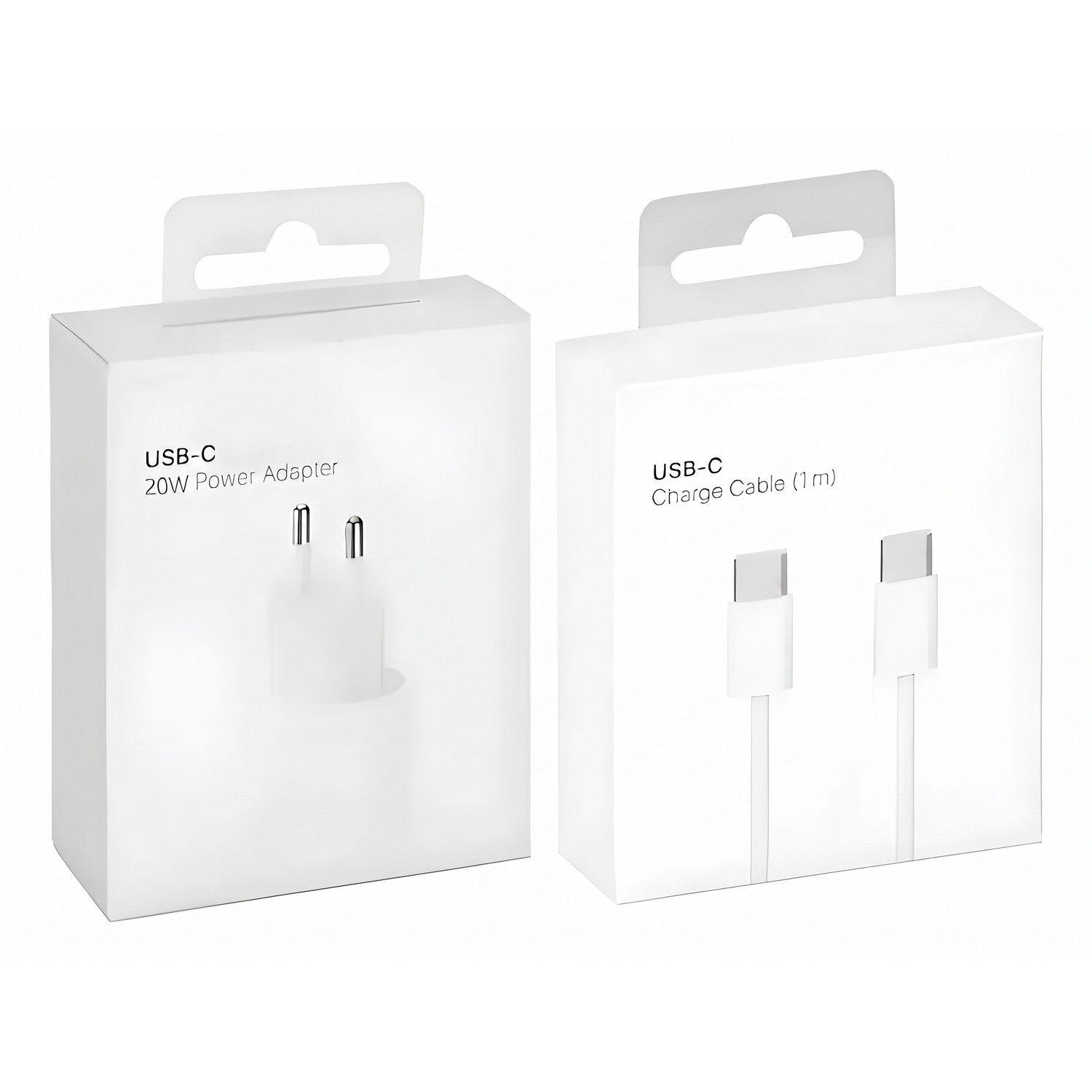 Cargador 20W USB-C Carga Rápida con Cable USB-C a USB-C 1 m-0