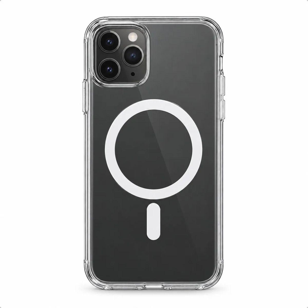 Carcasa Transparente Antigolpes para iPhone 11 Pro con Anillo Magnético y Carga Inalámbrica-0