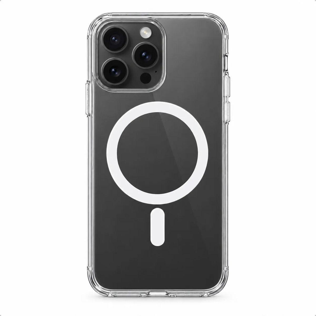 Carcasa Transparente Antigolpes para iPhone 15 Pro Max con Anillo Magnético y Carga Inalámbrica-0