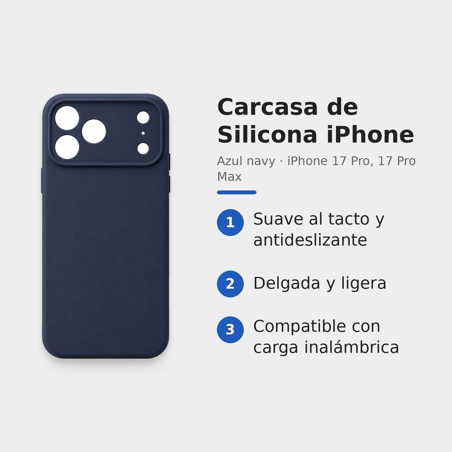 Carcasa Funda Silicona para iPhone 17 Pro Max con Interior de Microfibra-2