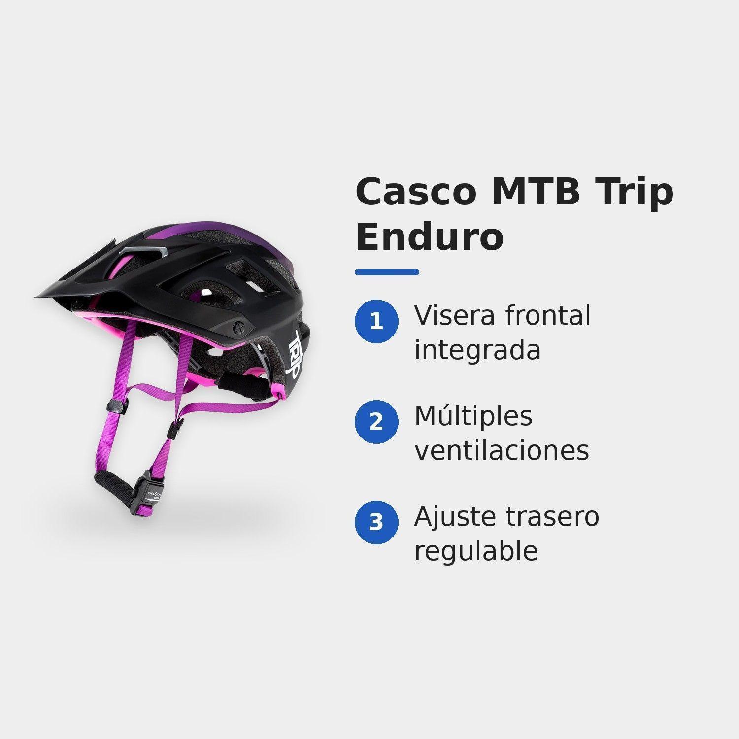 Casco Bicicleta MTB Trip Enduro Certificado Morado Fucsia-3