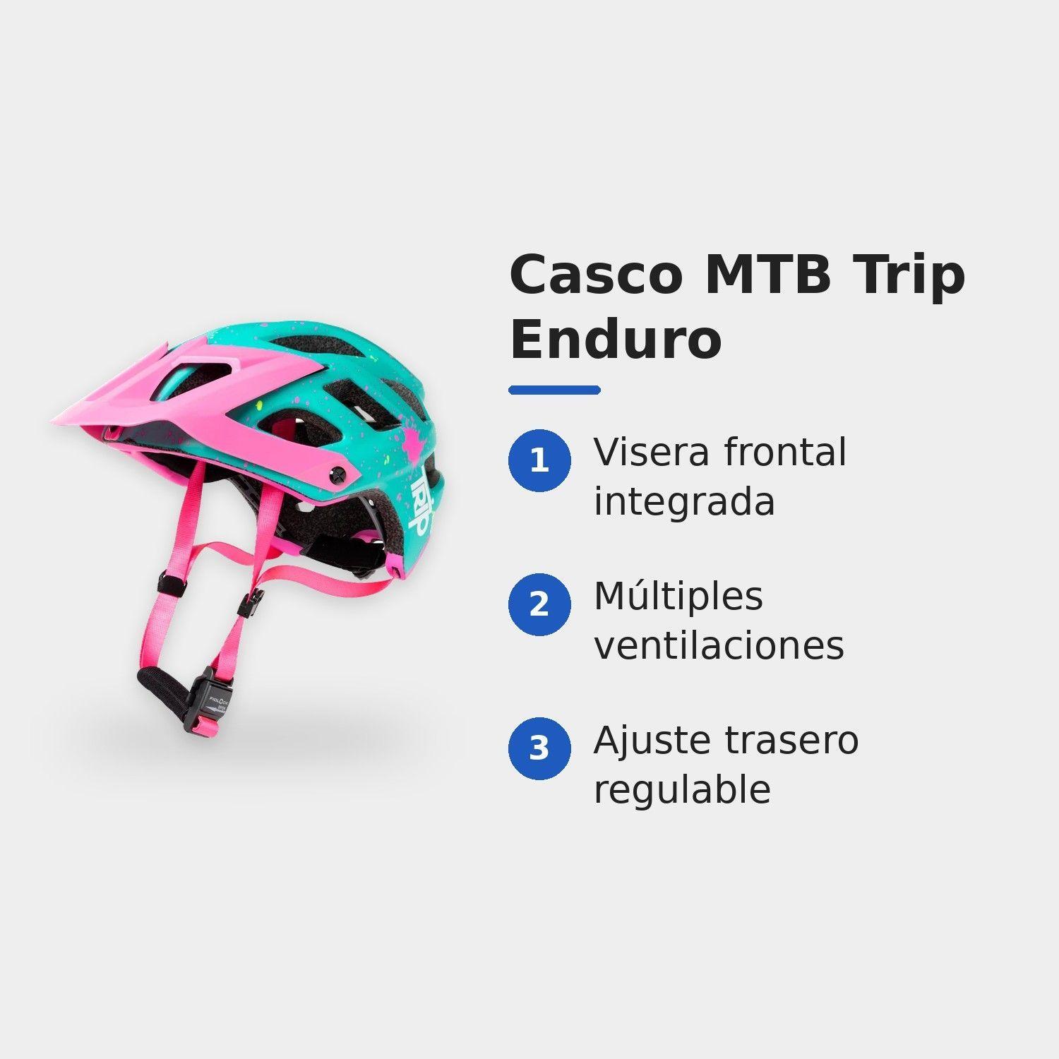 Casco de Ciclismo MTB Trip Enduro Euphoria Blue/Pink Turquesa Rosado Cierre Magnético Fidlock EN1078-3