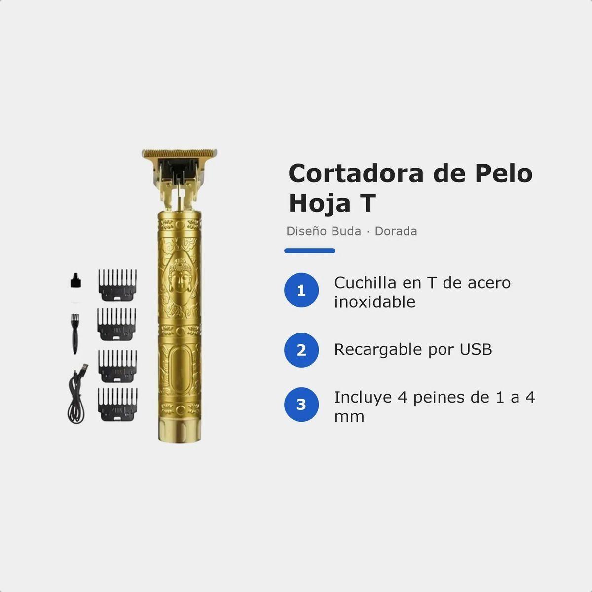 Máquina Cortar Pelo Trimmer Recargable Hoja T Diseño Buda Dorada ...