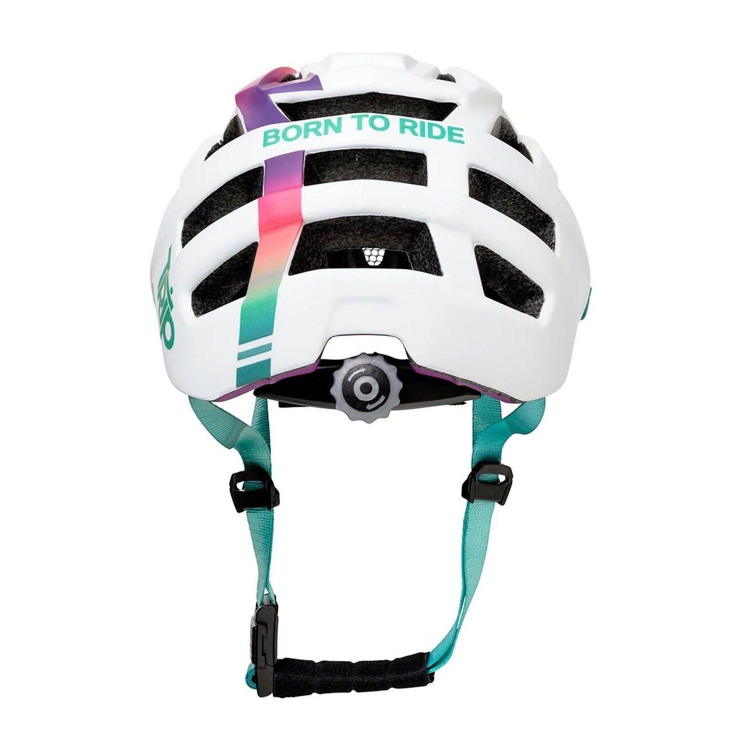 Casco Bicicleta Ciclismo MTB Trip Enduro Certificado White/Turq-1