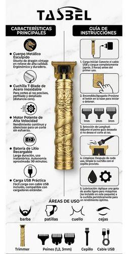 Cortadora de Pelo Recargable Dorada Hoja T Tasbel-2