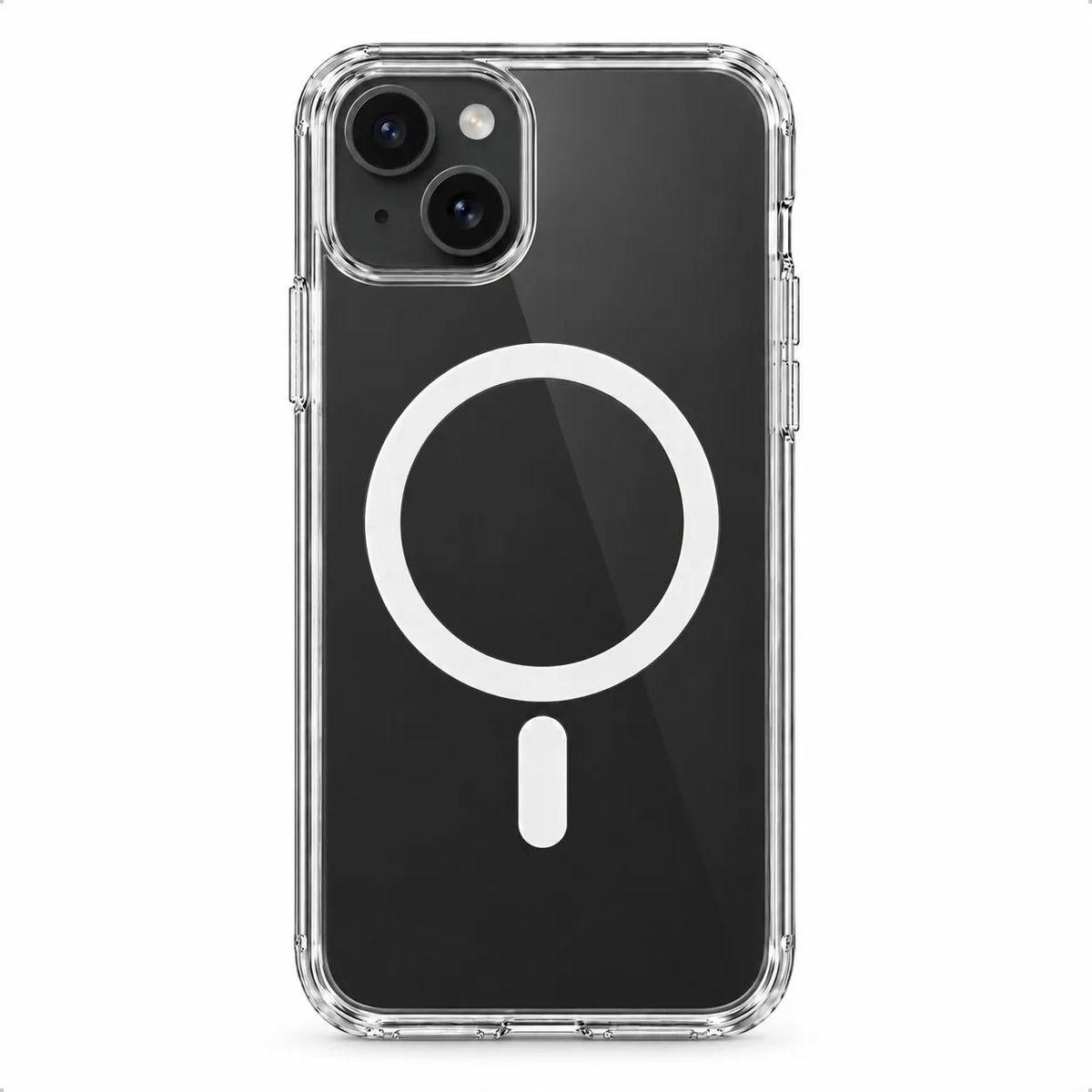 Carcasa Transparente Antigolpes para iPhone 15 Plus con Anillo Magnético y Carga Inalámbrica-0