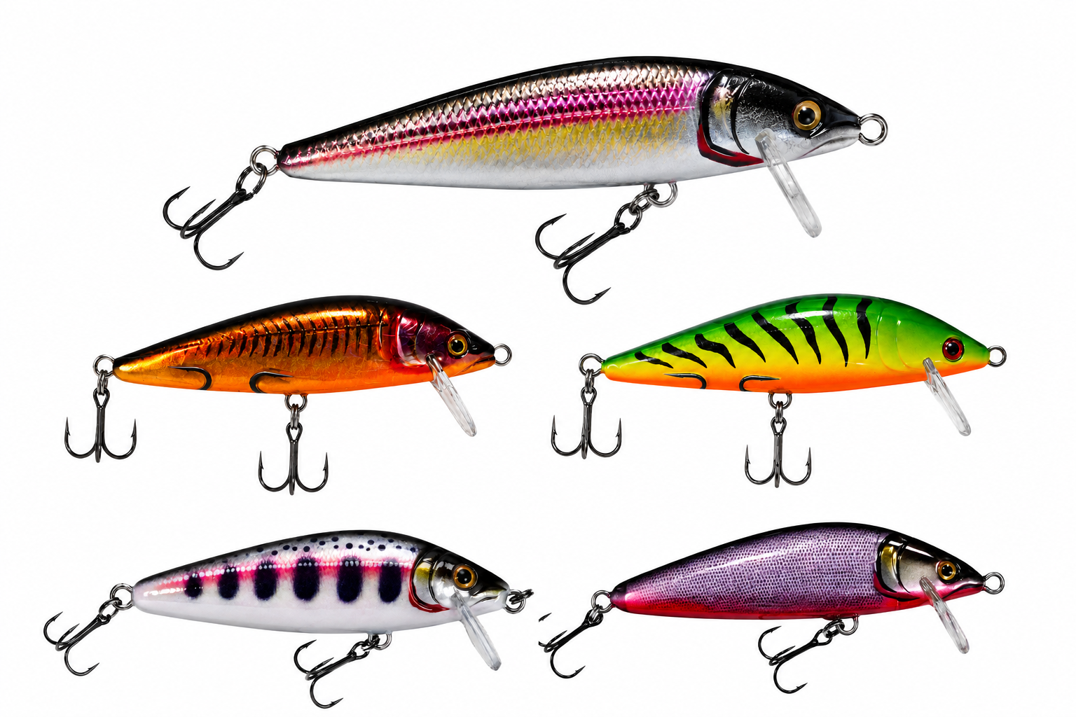 Pack 5 Senuelos Poseidon Minnow 10 g Pesca Deportiva-0