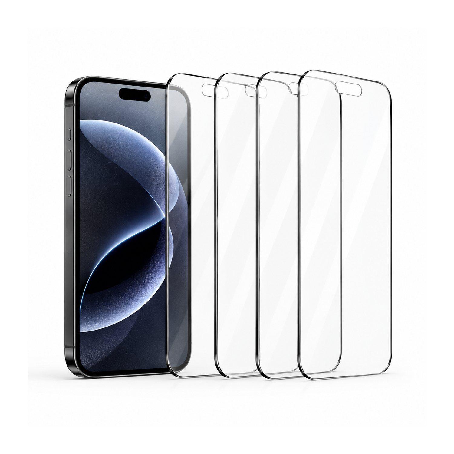 Pack 4 Micas Vidrio Templado 9H para iPhone 12 Pro Max Protector de Pantalla-0