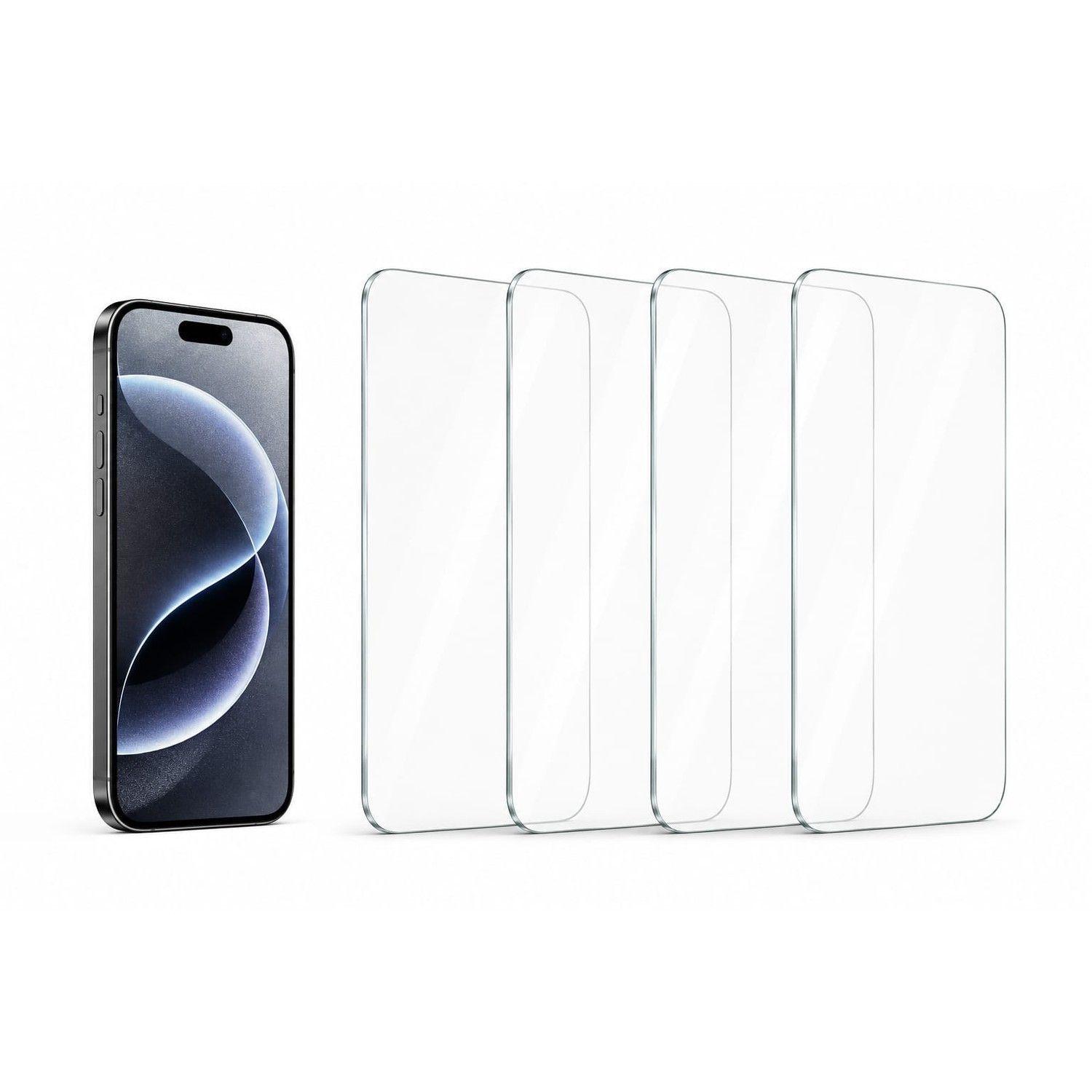 Pack 4 Micas Vidrio Templado 9H para iPhone 14 Protector de Pantalla-0