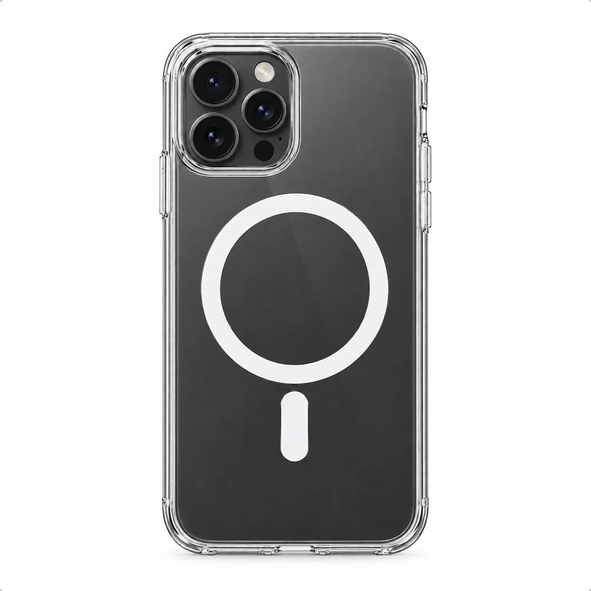 Carcasa Transparente Antigolpes para iPhone 15 Pro con Anillo Magnético y Carga Inalámbrica-0
