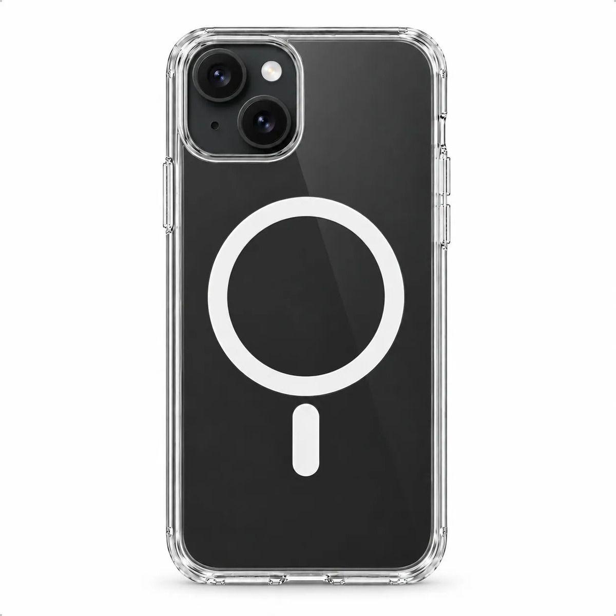 Carcasa Transparente Antigolpes para iPhone 15 con Anillo Magnético y Carga Inalámbrica-0