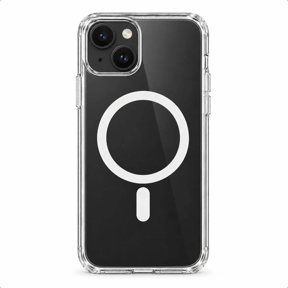 Carcasa Funda Transparente Magnética para iPhone 14 Antigolpes Compatible con MagSafe-0