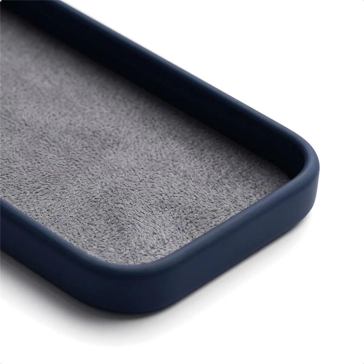 Kit Carcasa Silicona Azul Marino + 1 Mica Compatible con iPhone 17 ...