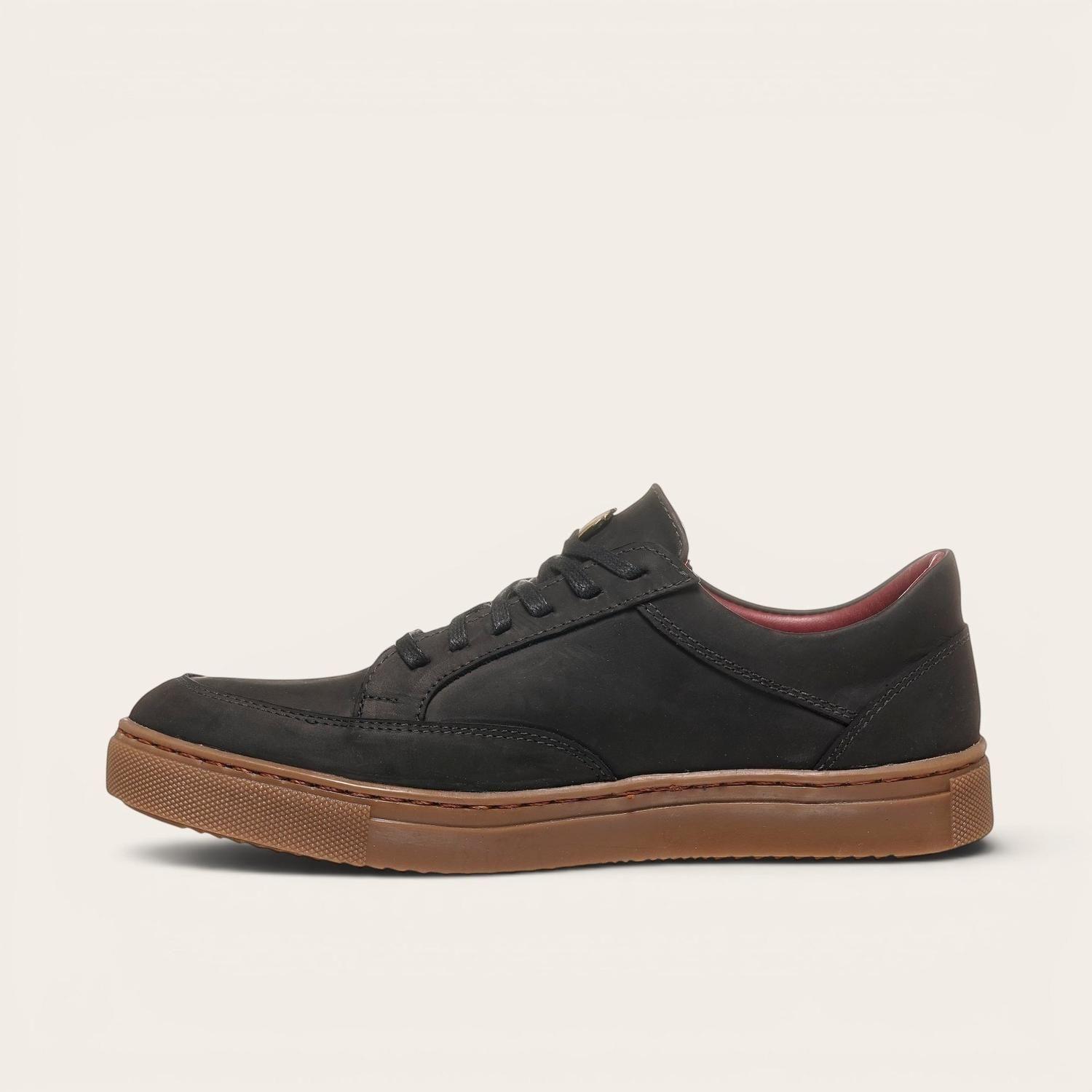 Zapatilla de Cuero Urbana La Campana OLKI - Negra/Cristal-3