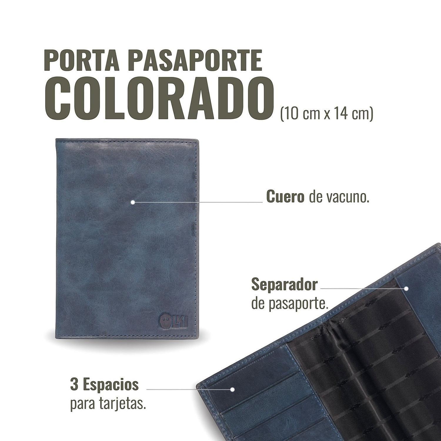 Porta Pasaporte / Funda de Cuero OLKI Colorado - Azul-2