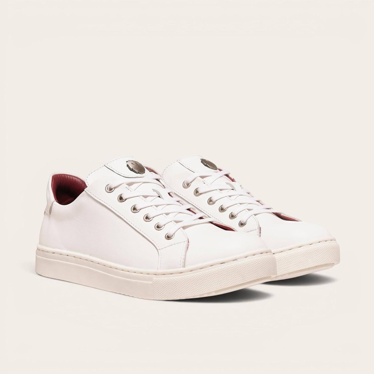 Zapatilla de Cuero Original Tronador OLKI - Blanca-0