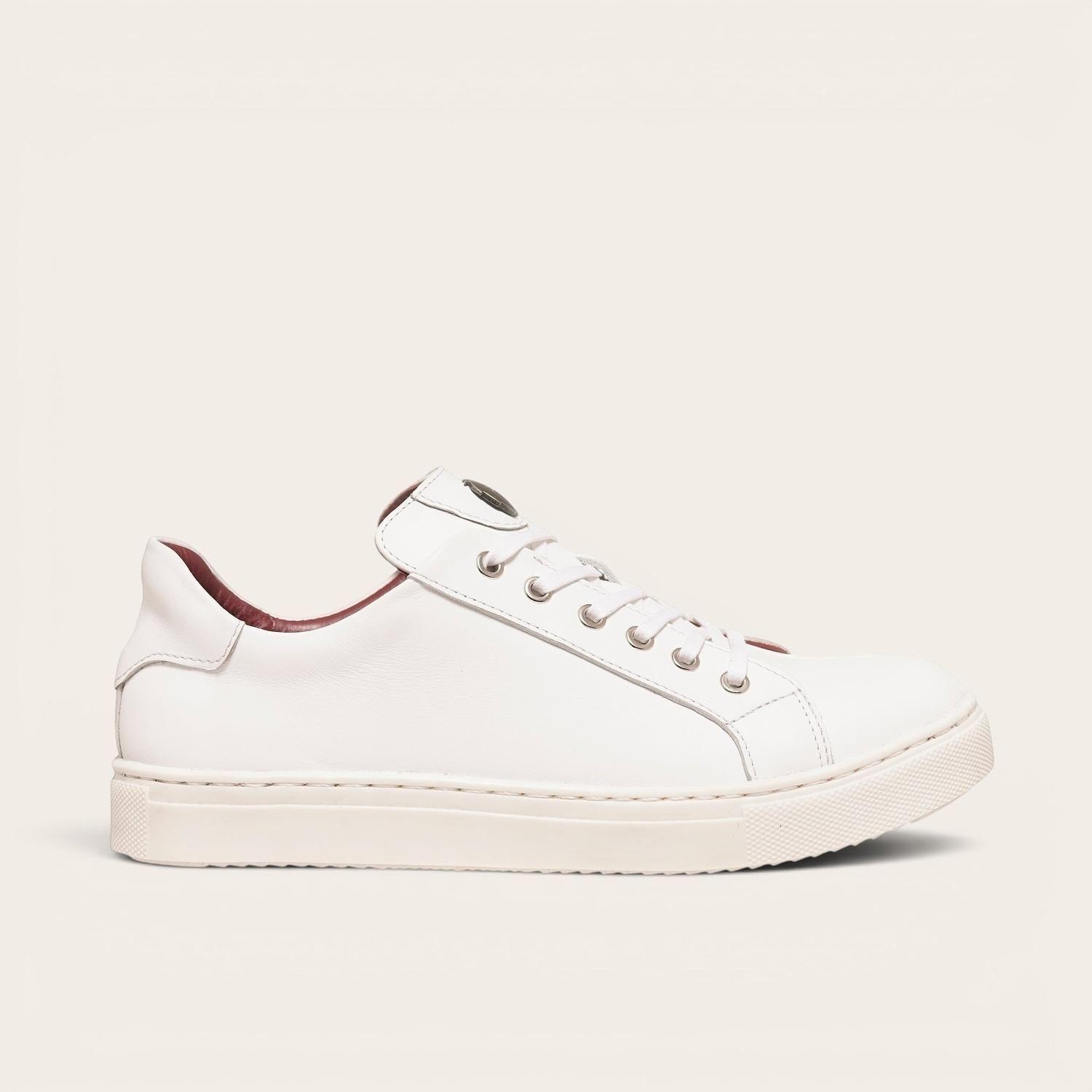 Zapatilla de Cuero Original Tronador OLKI - Blanca-2