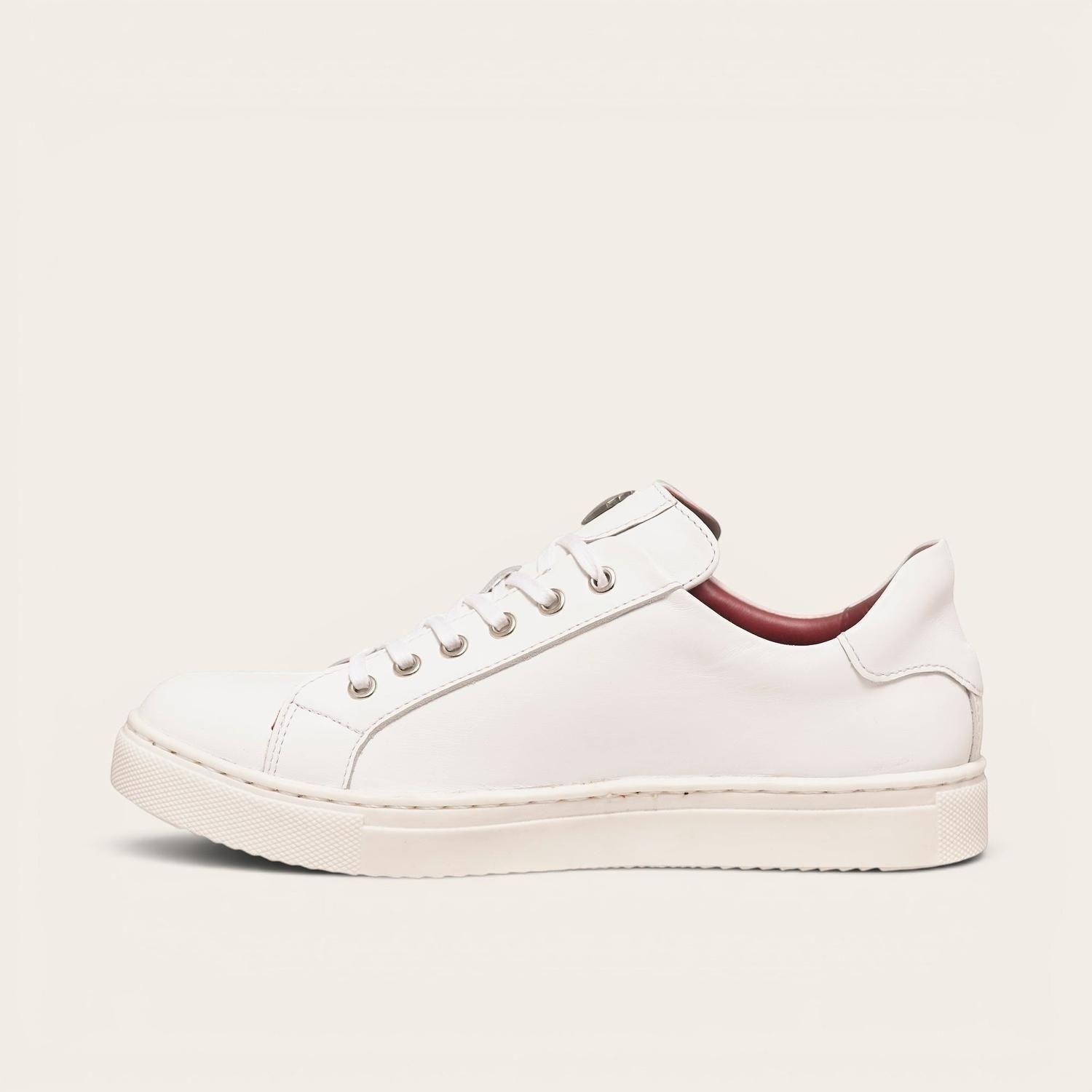 Zapatilla de Cuero Original Tronador OLKI - Blanca-3